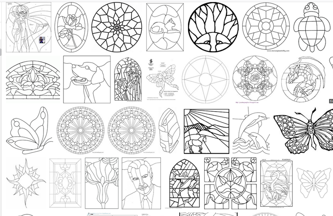 Free stained glass patterns ressources.